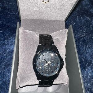 Men’s black Bulova watch